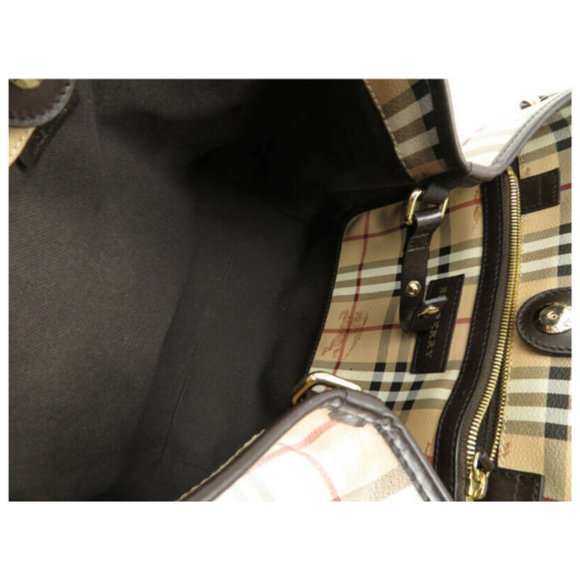 AUTH BURBERRY HAYMARKET CHECK CANTERBURY TOTE BAG - Picture 9 of 16